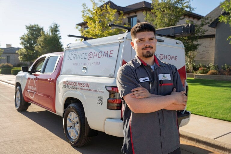McGavock Nissan Lubbock service truck and technician